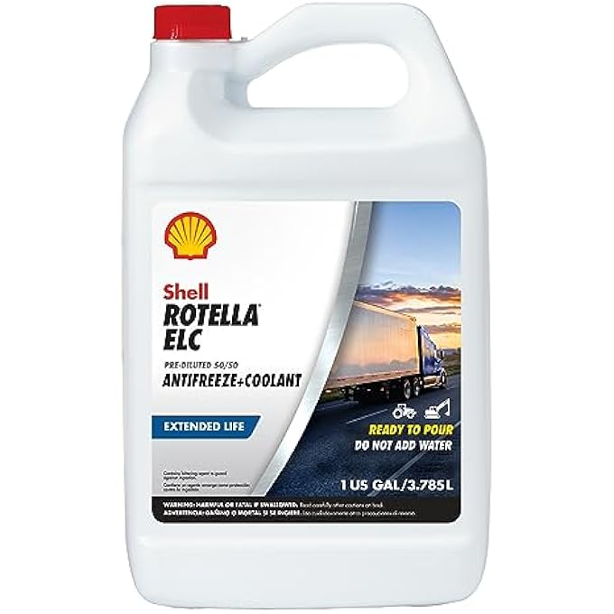 Shell Rotella زيت ELC المقاوم للتجمد + سائل التبريد، مخفف مسبقا 50/50 (جالون واحد، عبوة واحدة) - Image 1